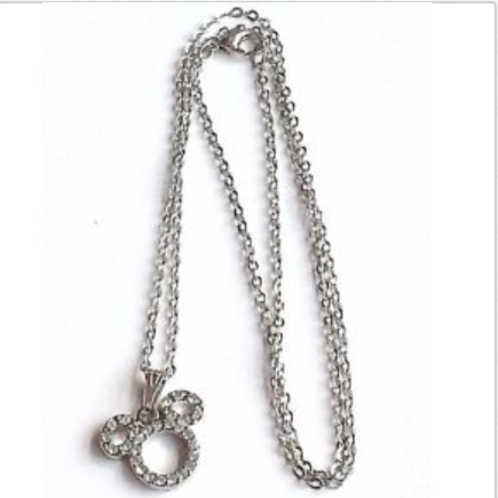 Silver Mickey Mouse Ears Necklace Disney 19" - Picture 6 of 8